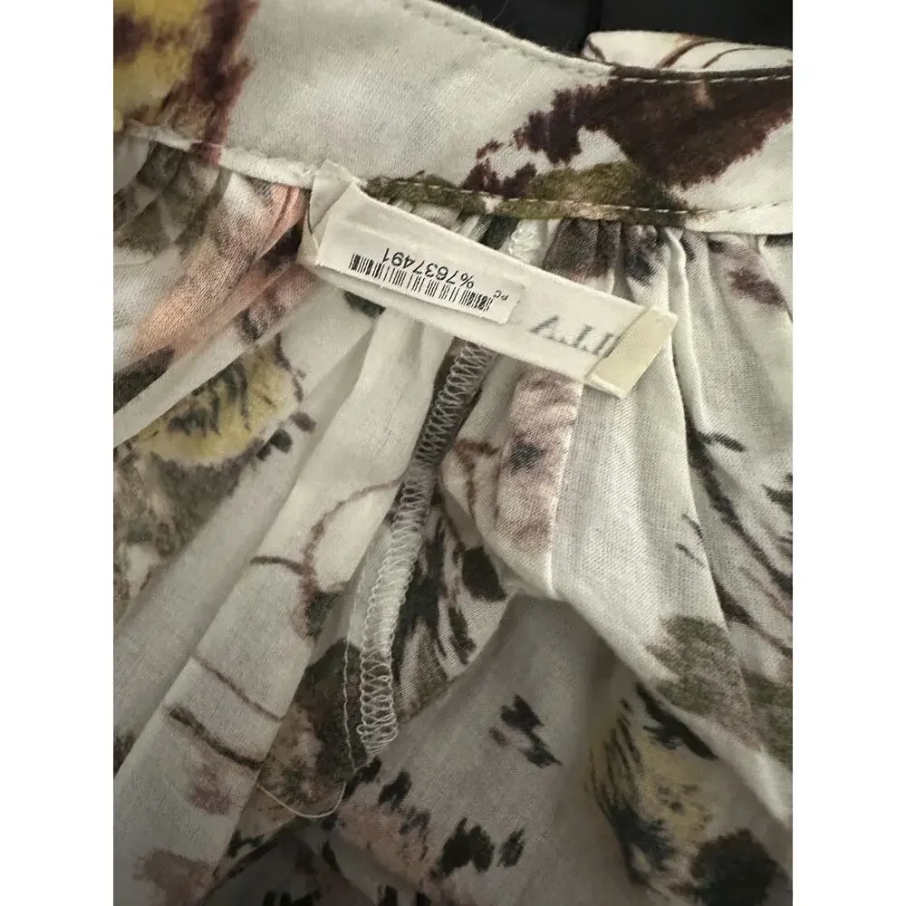 *Flawed Ulla Johnson Selena Cover Up Maxi Dress Small S Floral Tie Neck NO BELT - Picture 7 of 16